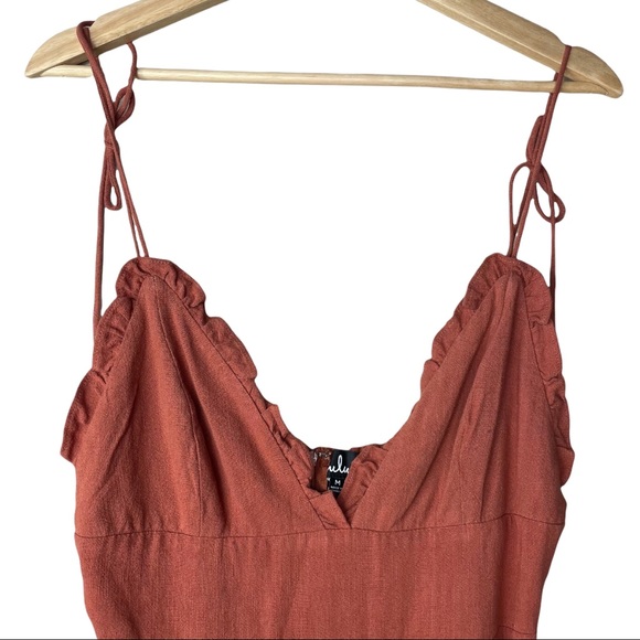 Lulu’s Lisbeth Rust Orange Button Front Dress, M - Picture 5 of 14